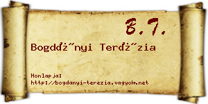 Bogdányi Terézia névjegykártya