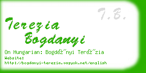 terezia bogdanyi business card